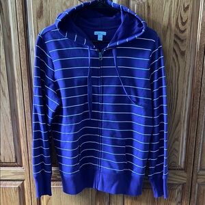 Old Navy Purple and White Zip Up Sweater